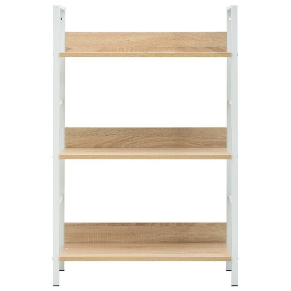 vidaXL Shelf Cabinet Oak and White Engineered wood Medium Storage