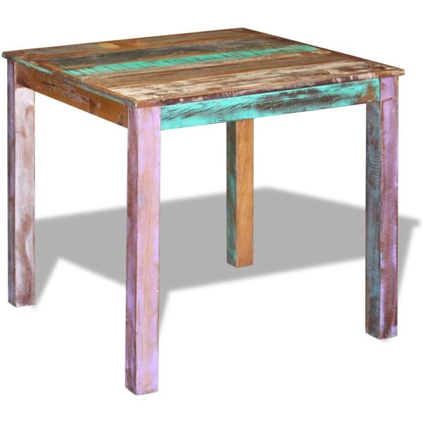 vidaXL Dining Table Multicolor Solid reclaimed wood Compact Durable