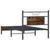 vidaXL Bed Frame Smoked Oak Engineered wood and steel Small Single
