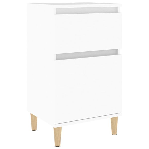 vidaXL Bedside Cabinet White Engineered wood Standard Bedside Cabinet