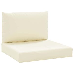 vidaXL Pallet Cushion Set of 2 Cream White 100% Oxford fabric Small