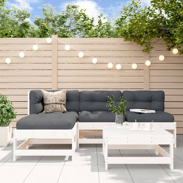 vidaXL Garden Lounge Set White, Anthracite