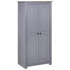 vidaXL Wardrobe Gray Solid pine wood Compact Wardrobe Rectangular