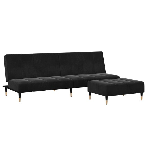 vidaXL Sofa Bed Black Velvet (100% polyester), wood, metal, foam