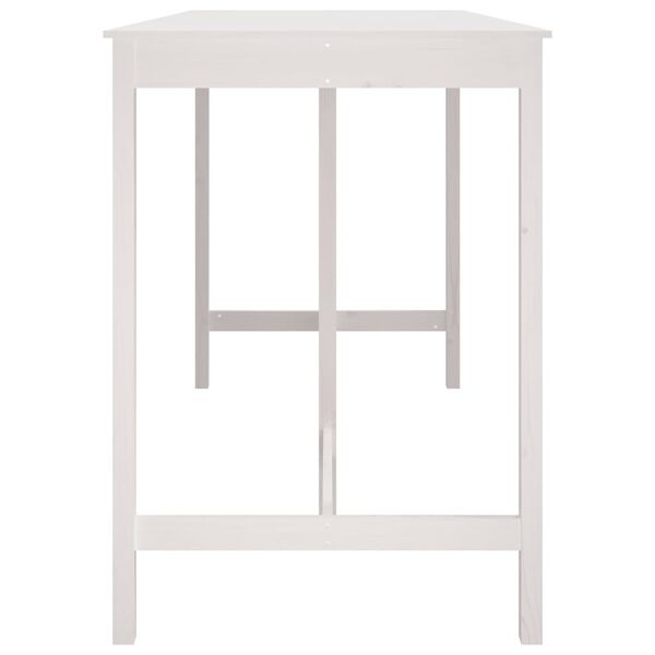 vidaXL Bar Table White Solid pine wood Large Durable Bar Table