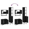 vidaXL Bathroom Furniture Set Black Engineered Wood Bathroom Furniture Set