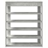 vidaXL Shoe Rack Concrete Gray Engineered Wood Slim Shoe Rack