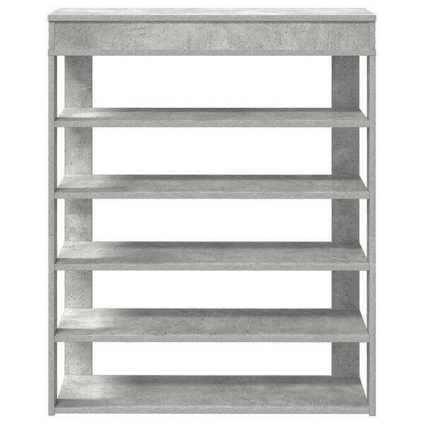 vidaXL Shoe Rack Concrete Gray Engineered Wood Slim Shoe Rack