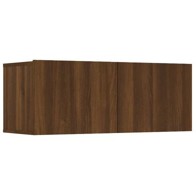 vidaXL TV Stands 4 Pcs Brown Oak 31.5"x11.8"x11.8" Engineered Wood