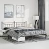 vidaXL Bed Frame Black Powder-Coated Steel Double Bed Frame