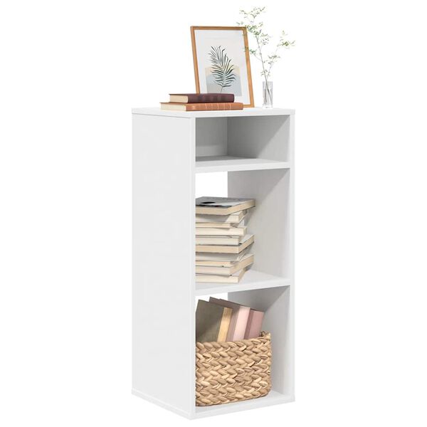 vidaXL Book Cabinet White Engineered Wood 13.4x12.2x31.5 in Book Cabinet