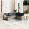 vidaXL Garden Sofa Set Light Grey Poly Rattan, Powder-Coated Steel