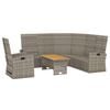 vidaXL Garden Lounge Set Grey PE Rattan Large GARDEN LOUNGE SET Other