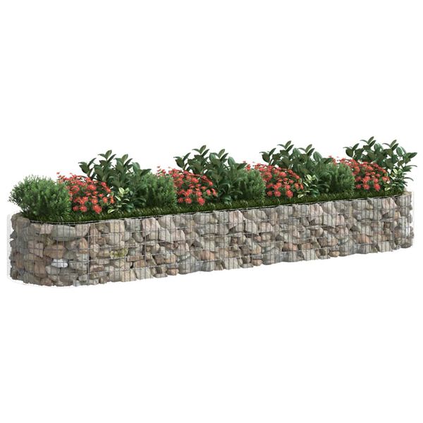 vidaXL Gabion Raised Bed Silver Galvanized Iron Large Gabion Raised Bed