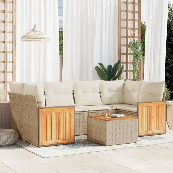 vidaXL Garden Sofa Set Beige
