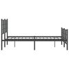 vidaXL Bed Frame Black Powder-coated Steel Small Double Bed Frame