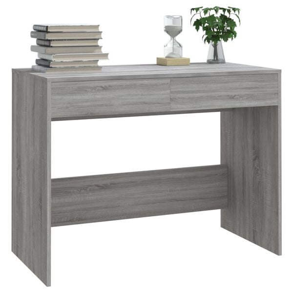 vidaXL Desk Grey Sonoma Engineered Wood Medium Desk Rectangular