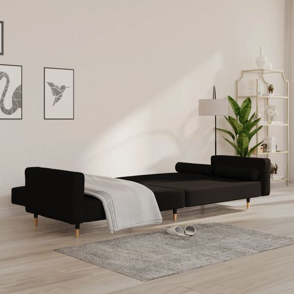 vidaXL Sofa Bed Black Velvet 86.6 x 33.3 x 27.2 in