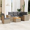 vidaXL Garden Sofa Set Beige Poly Rattan 6 pieces Modular