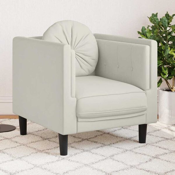 vidaXL Sofa Chair with Cushion Cream Velvet
