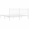 vidaXL Bed Frame White Steel Full Bed Frame Rectangular Modern