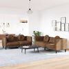 vidaXL Sofa Set Brown Velvet, plywood, solid wood Large Seats Plenty