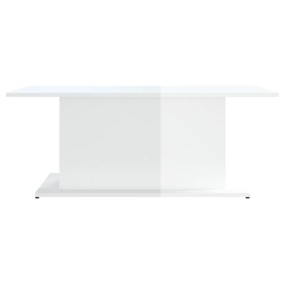 vidaXL Coffee Table High Gloss White 40.2"x21.9"x15.7" Chipboard