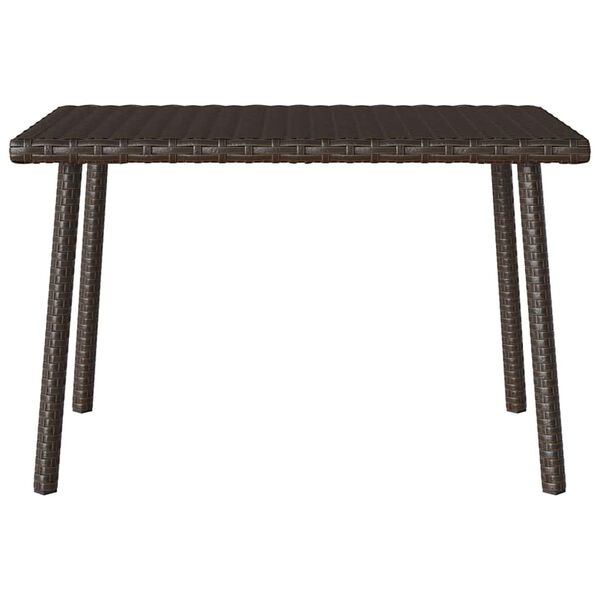 vidaXL Garden Coffee Table Brown PE rattan, powder-coated steel