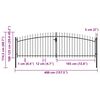 vidaXL Double Door Fence Gate with Spear Top 157.5"x68.9"