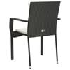 vidaXL Garden Chair Black PE Rattan Standard Size Durable Garden Chair