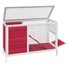 vidaXL Rabbit Hutch Red Solid Pine Wood Medium