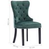 vidaXL Dining Chair Set of 4 Dark Green Velvet, solid rubber wood