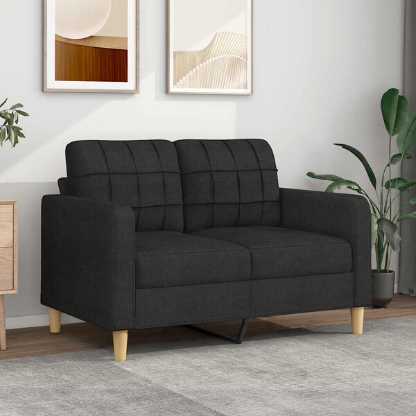 vidaXL 2-seater Sofa Black Polyester fabric, Metal, Textilene