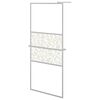vidaXL Walk-in Shower Wall with Shelf Chrome 39.4x76.8" ESG Glass&Aluminium