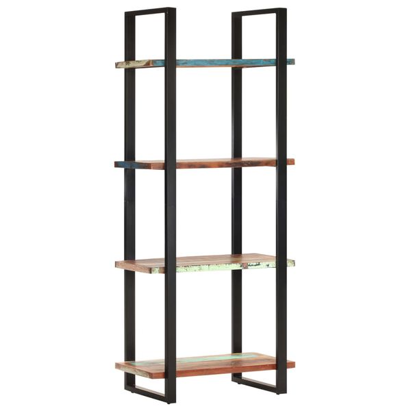vidaXL Bookcase Mixed color Solid reclaimed wood and powder-coated iron