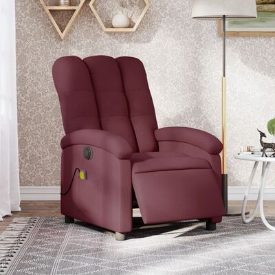 vidaXL Electric Massage Recliner Chair Purple Fabric