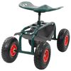 vidaXL Rolling Garden Cart with Tool Tray Green 30.7"x17.5"x33.1"