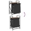 vidaXL Laundry Basket 1 Compartment with Shelf Smoked Oak