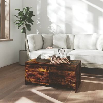 vidaXL Coffee Table Smoked Oak 35.4"x19.7"x16.3" Engineered Wood