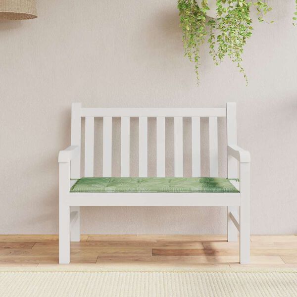 vidaXL Patio Bench Cushion Leaf Pattern 47.2x19.7x1.6" Oxford Fabric