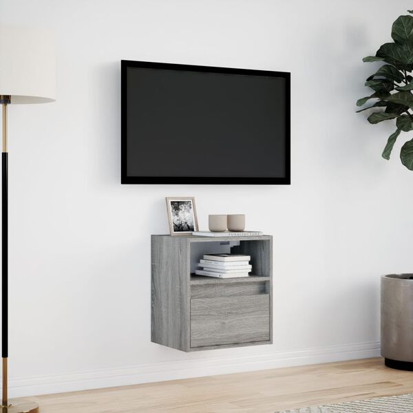 vidaXL TV Wall Cabinet Grey Sonoma Engineered wood Compact