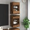 vidaXL TV Wall Cabinet Set of 2 Old wood Engineered wood and glass