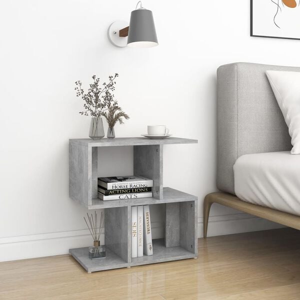 vidaXL Bedside Cabinet Concrete Gray Engineered Wood