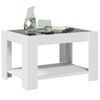 vidaXL Coffee Table White Engineered wood, glass 28.7 x 20.9 x 17.7 in