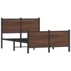 vidaXL Bed Frame Brown Oak Steel, Engineered Wood Double Bed Frame