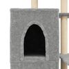 vidaXL Cat Tree Light Grey Engineered Wood, Plush, Sisal Cat Tree