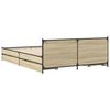 vidaXL Bed Frame Sonoma Oak Engineered Wood, Steel Small Double