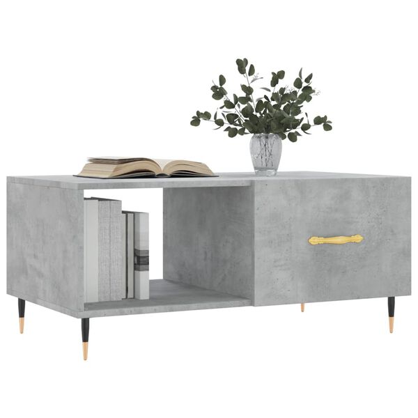 vidaXL Coffee Table Concrete Grey Engineered Wood, Iron Medium