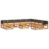 vidaXL Garden Sofa Set Black Solid Acacia wood Large Modular