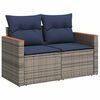 vidaXL 6 Piece Patio Sofa Set with Cushions Gray Poly Rattan